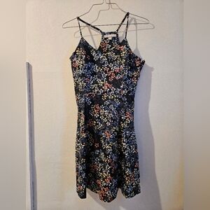 Banana Republic Navy Floral Midi Dress